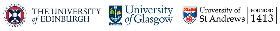 Participating institutions. University of Edinburgh, University of Glasgow, University of St Andrews.